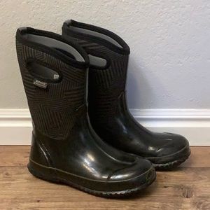 BOGS 5 Youth Waterproof Classic Chaser Black Winter Rain Boots